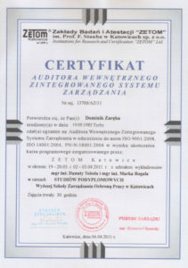 Certyfikat-auditora